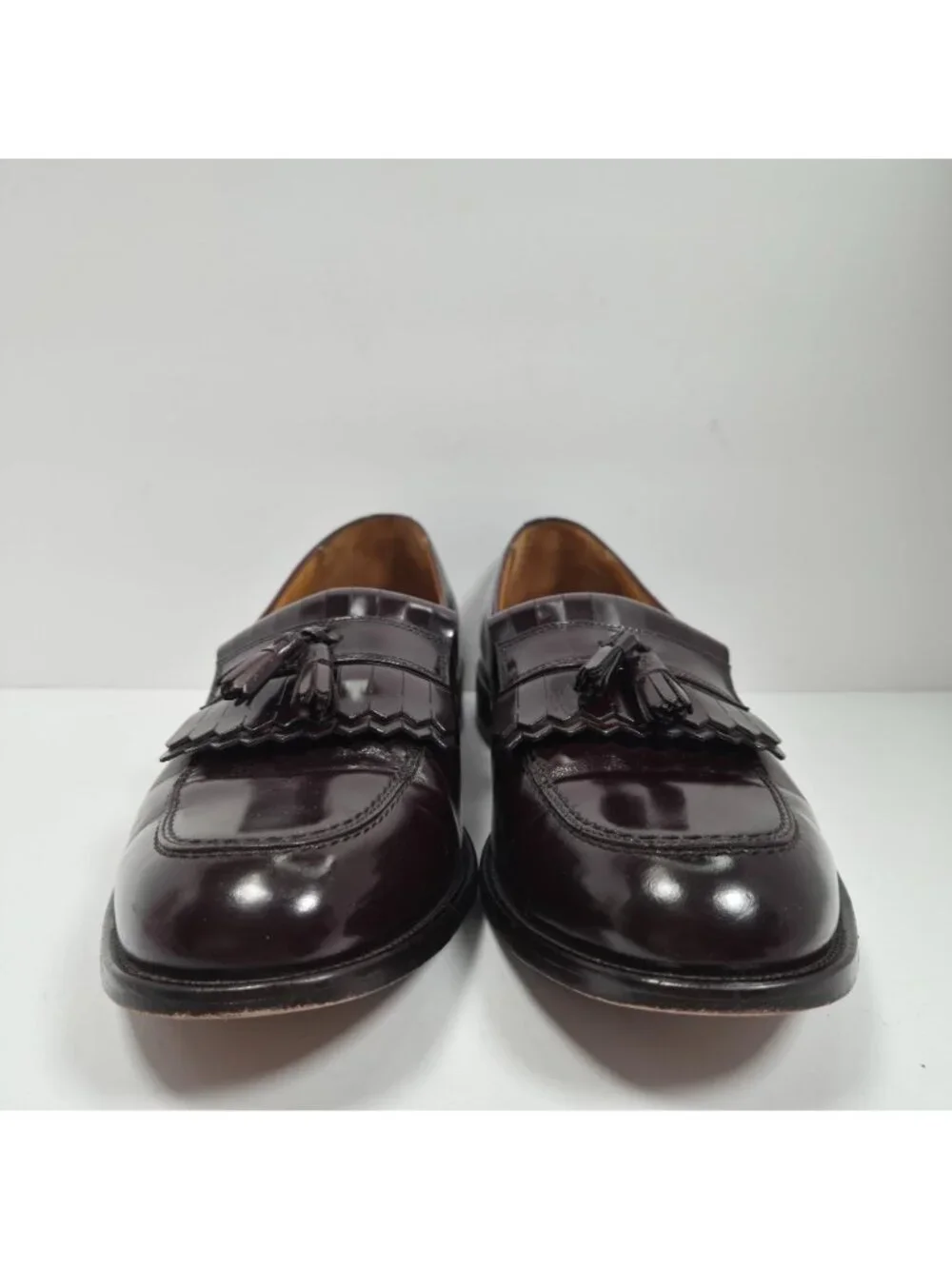 Bostonian Men's Burgundy Leather Tassel Loafers Dress Shoes Size 12W
